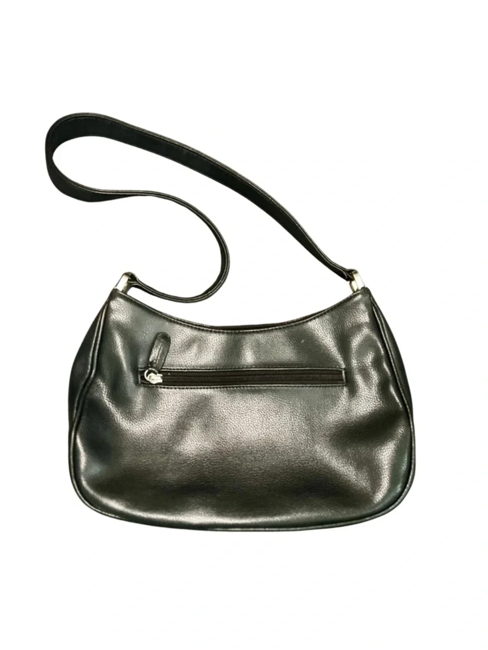 Liz Claiborne Black Shoulder Bag Pebbled Faux Leather Hobo Purse - Picture 5 of 9